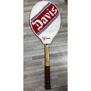vintage‎ davis imperial wooden tennis racket original victor cover retro decor